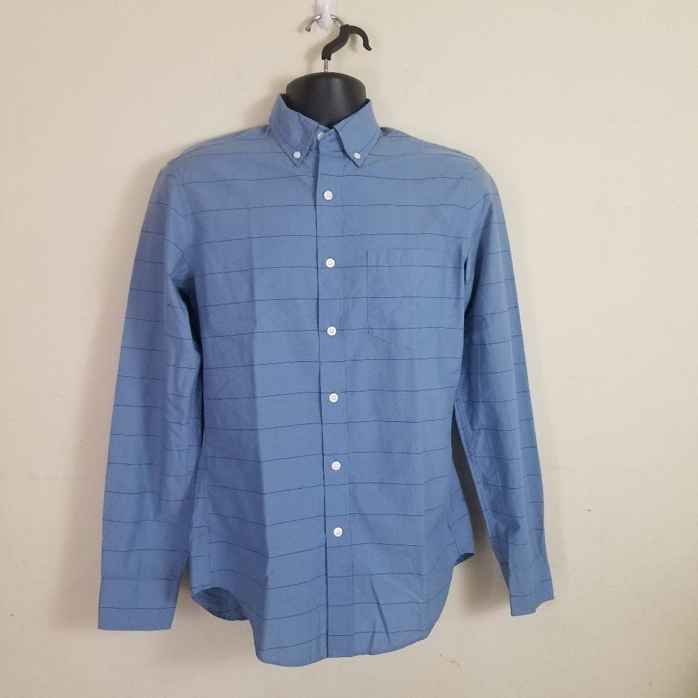 J Crew Slim Fit Shirt Blue Small Striped Preppy Business Casual Classic